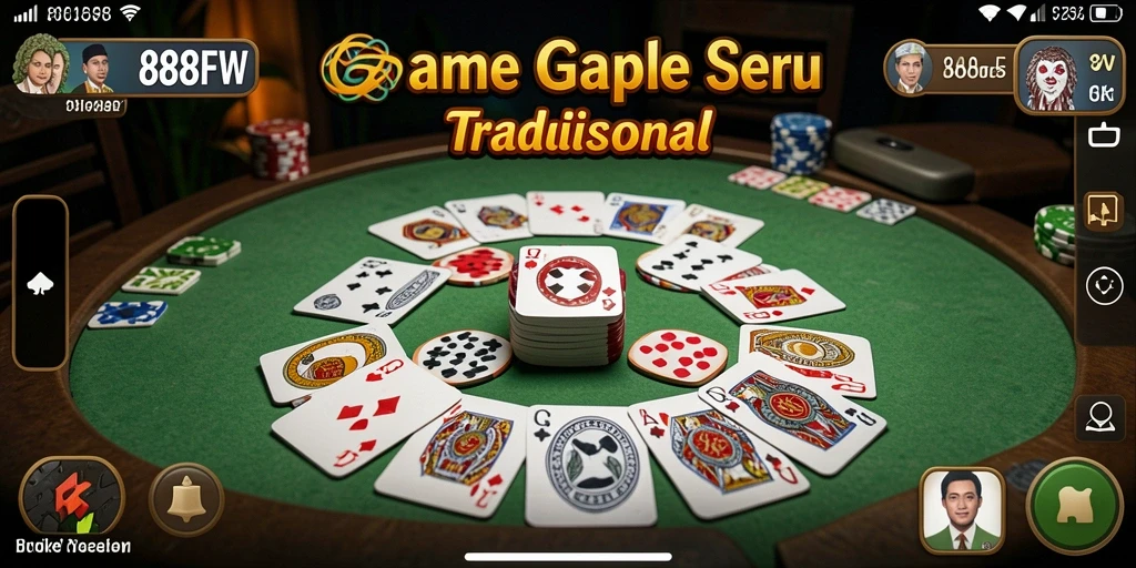 Tampilan gameplay Gaple yang menegangkan di 888FW.