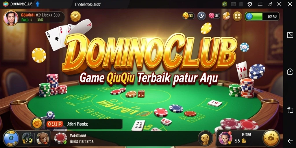Tampilan gameplay menyenangkan dari DOMINOCLUB yang memperlihatkan QiuQiu yang seru.