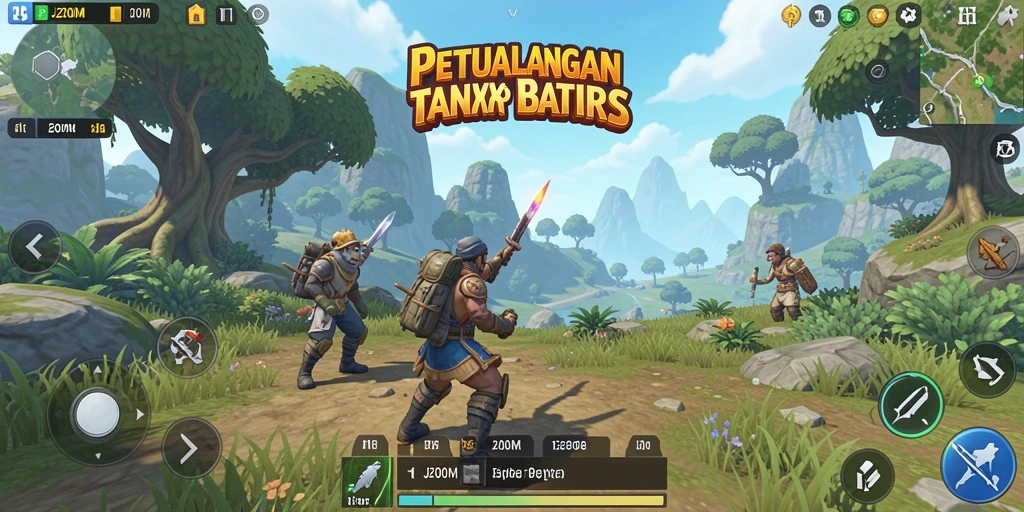 Tampilan gameplay seru dan eksplorasi dunia terbuka.