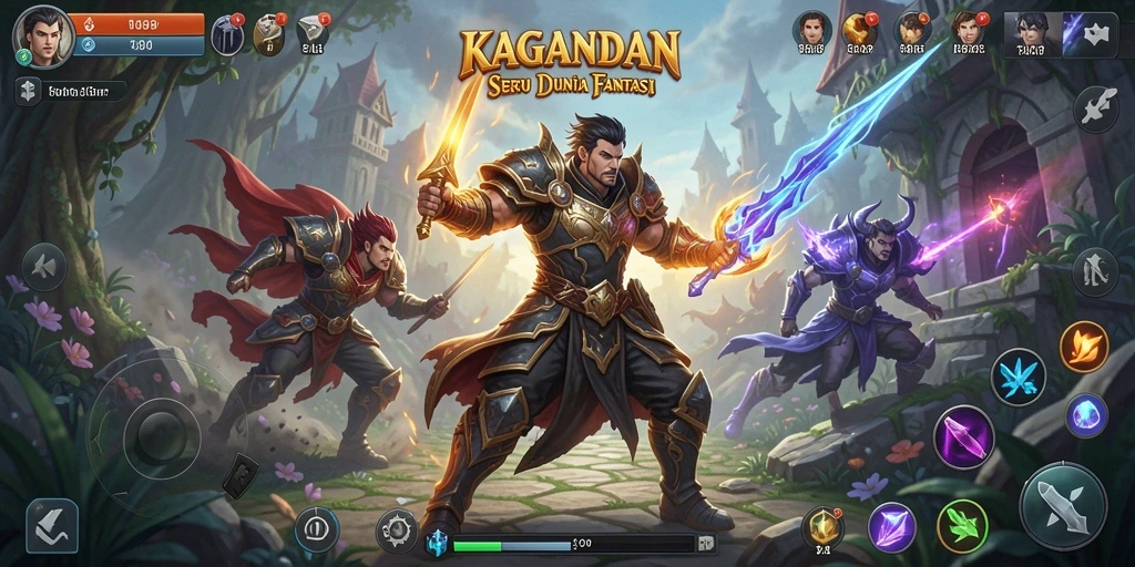 Tampilan gameplay KAGANDAN yang penuh aksi pertarungan.