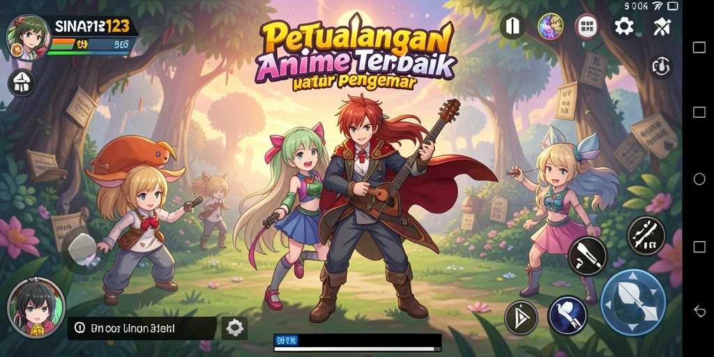 Screenshot gameplay SINAR123 menampilkan pertarungan karakter Anime.
