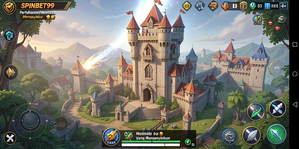Tampilan menarik dari gameplay Tower Defense di SPINBET99.