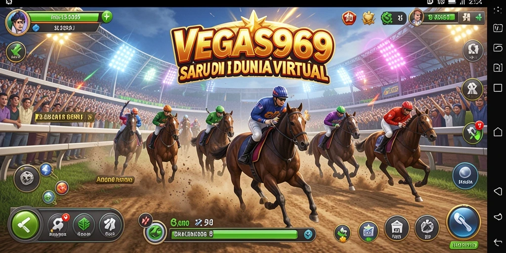 Tangkapan layar gameplay VEGAS969 menampilkan balapan mendebarkan.