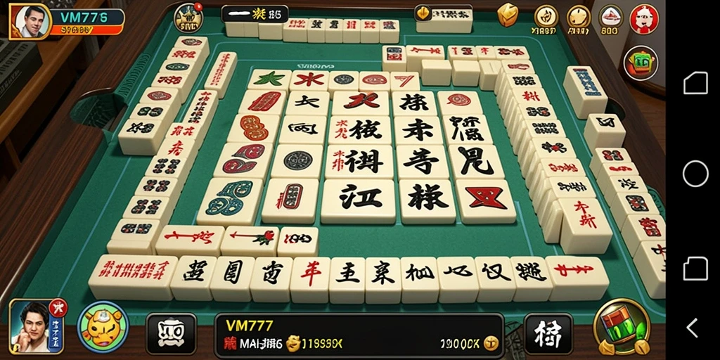 Tampilan gameplay VM777 yang menarik saat bermain Mahjong.