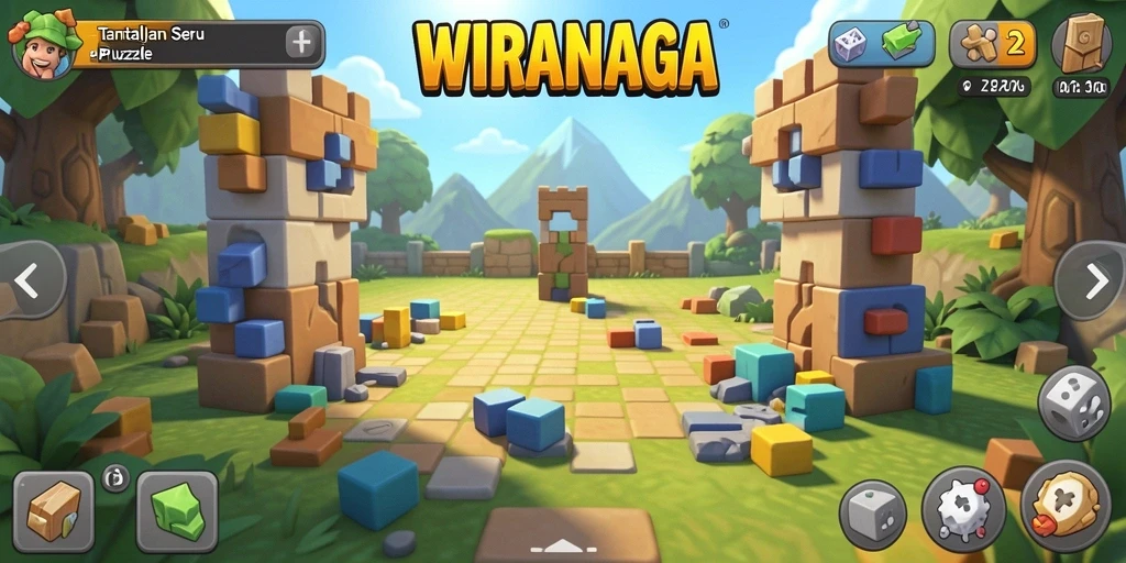 Screenshot gameplay WIRANAGA yang menampilkan tantangan puzzle.